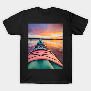 retro sunset kayaking T-Shirt